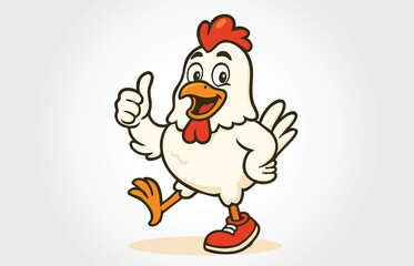 Chicken Mascot Cartoon logo Vector Template