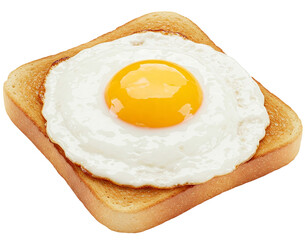 Fried Egg and bread toast on transparent background. AI generated breakfast food.
