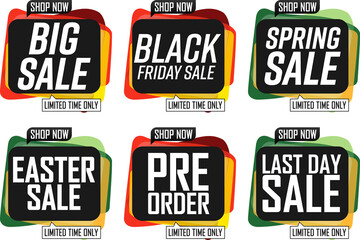 Sale banner, discount tag on transparent background, PNG 