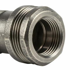 Black Iron Pipe Fitting: Close-Up Detail