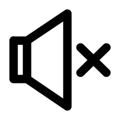 Vector mute icon in line and minimalist style. Designed for user interfaces, music applications. This SVG icon is fully scalable. A perfect addition to modern digital audio environments.