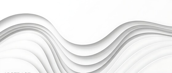 Elegant White Wave Background: Abstract Paper Cut Design for Presentations, Websites, and Branding