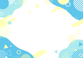 ブルー　イエロー　父の日　ポップ　幾何学　フレーム背景