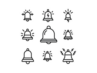 bell icon set vector illustration
