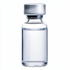 Sterile Medical Vial Glass Bottle Clear Liquid Silver Cap Healthcare Pharmaceutical Medicine