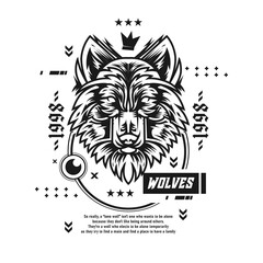 Vector illustration of lonewof