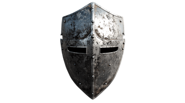 A high-resolution image of a single iron guard, centered in the frame, white background --ar 16:9
