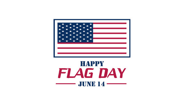 Flag Day In United States June 14 Background Vector Illustration