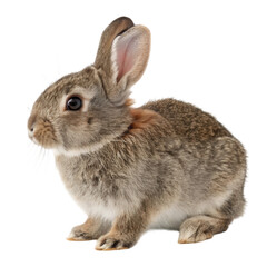 Obraz premium Dust bunny sitting quietly on a white background creates a charming, whimsical atmosphere in the indoor setting