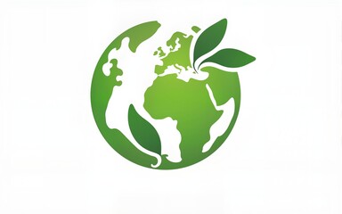 Vector icons representing the Earth with leaves, highlighting environmental themes and sustainability concepts for eco-friendly designs. High quality