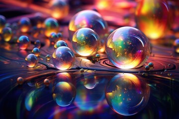 Naklejka premium Multicolor reflections backgrounds sphere transparent.