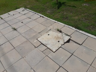 Drain covers on the footpath