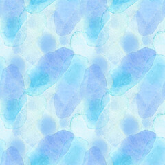 Watercolor pattern hand painted with blue textured spots