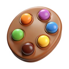 Chocolate pop it fidget toy isolated on white background