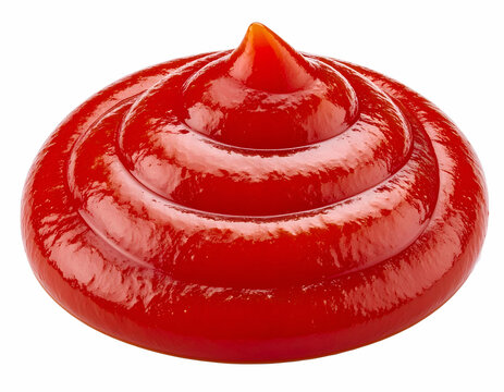 Ketchup's Classic Swirl: A close-up view of the vibrant red swirls of ketchup, offering a glimpse of a familiar and beloved condiment, ready to enhance the flavor of any dish.