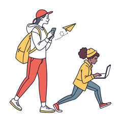 cartoon illustration of a man running