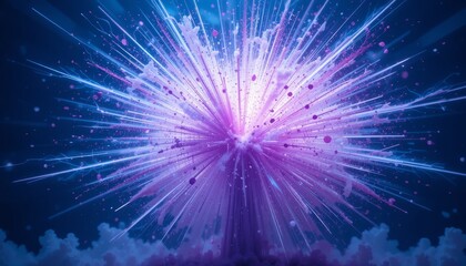 Fototapeta premium Vibrant Aqua and Violet Explosion Abstract Art