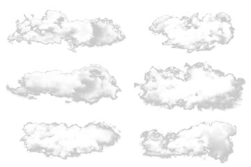 Cloud sky white fluffy isolated realistic collection set nature weather cumulus soft atmosphere floating peaceful dreamy shape
