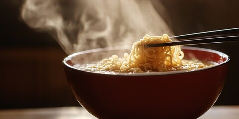 Steaming Bowl of Noodles A Culinary Delight