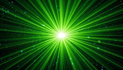 Naklejka premium Intense Lime Green Light Rays Burst Background
