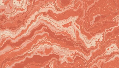 Abstract Peach Marble Texture with Coral Waves and Veins High-Resolution Background Image
