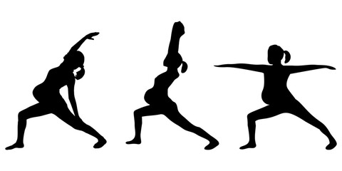 Pregnant Woman in Yoga Pose Silhouette