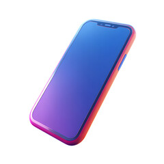Neon smartphone 3d rendered isolated on transparent background