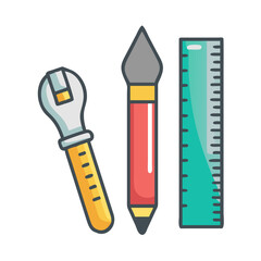 Design & Drawing Tools icon set  computer programs, process production, perception, explore ideas and designers.