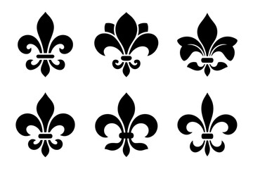 Fleur de lis symbol vector design collection set