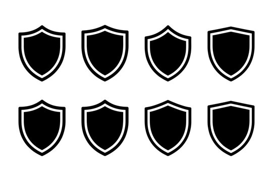 Collection of shield icons security and protection
