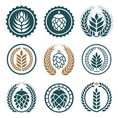 Dark Muted Palette Vector Design of Sustainable Brewery Badge  