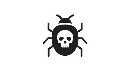Skull bug icon representing malware or software virus infection

