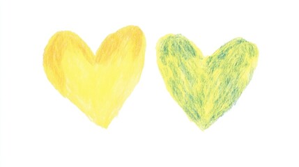 Green olive hearts shape illustration hand-drawn colorful.