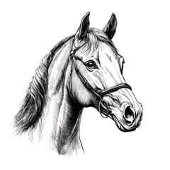 Drawing sketch horse illustration.