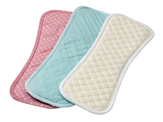 Reusable Cloth Menstrual Pads in Different Colors Isolated on transparent background, Isolated Png, Isolated on transparent background, Isolated Png file, Cut-out, No Background, Isolated object