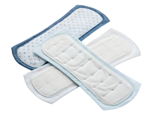 Reusable Cloth Menstrual Pads in Different Colors Isolated on transparent background, Isolated Png, Isolated on transparent background, Isolated Png file, Cut-out, No Background, Isolated object