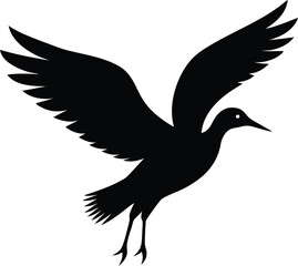 Fototapeta premium black silhouette of a bird flying icon