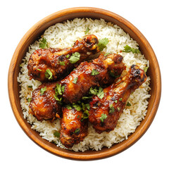 Honey glazed fried chicken Mandi rice © Sabbir