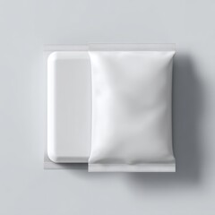 Clean 3D mockup of a wool soap bar wrapper with empty space for design, showcasing the smooth wool texture.