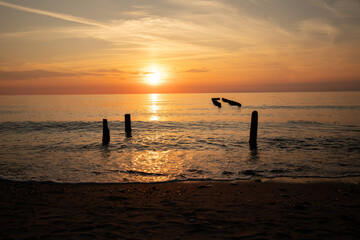 Sunset over the Polish sea