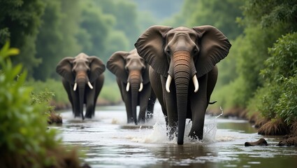 elephant in water