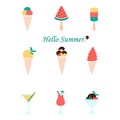 A Set of Summer ice cream cones