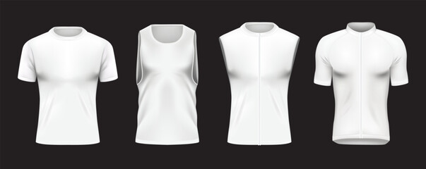 White Sport Uniform Realistic Mockup Set
