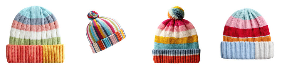 Colorful knitted winter fashion accessories
