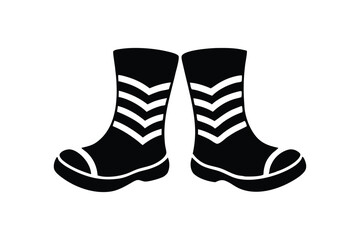 Silhouette art illustration of Oktoberfest boot prints on the ground.eps