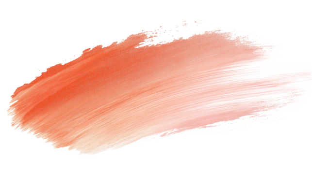Peach blush powder stroke with subtle shimmer and fade-out gradient, clean white background, PNG