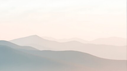 Naklejka premium Mountain range hazy layers soft light