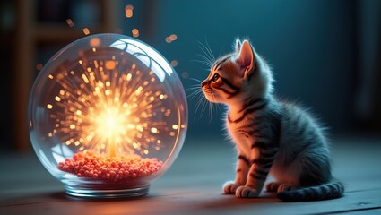cat in a glass of water