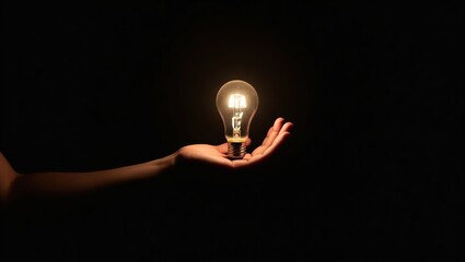 hand holding light bulb