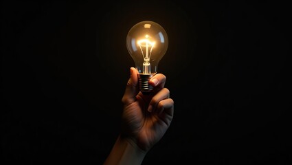 hand holding light bulb